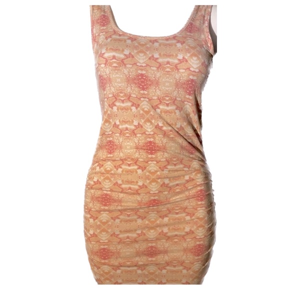 Victoria Secret Tank Coverup Dress Ruched Sides Pink Coral Size Medium - Picture 2 of 5